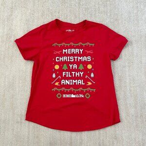 Home Alone Ugly Christmas Graphic Short Sleeve Tee Shirt M